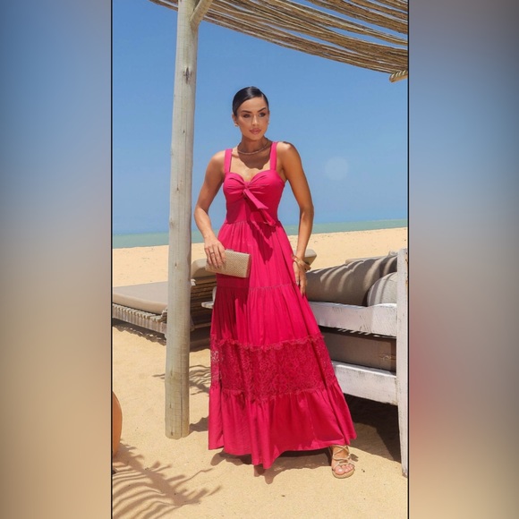 VISCOSE DRESS WITH LACE